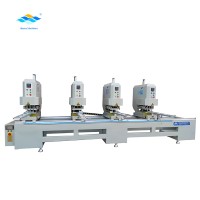 Four heads double side seamless plastic pvc welding machine for upvc window making